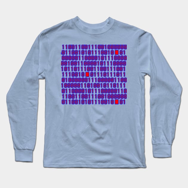 Bunary Code (version 3) Long Sleeve T-Shirt by CJProArtz